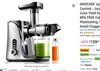 AMZCHEF Juicer with 2 Speeds Control - Juicer