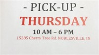 Onsite Pick-up:  Thursday 10am-6pm
