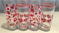 Vintage Heart Drinking Glasses- Set of 4