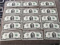(25) $ 2.00 consecutive serial numbers