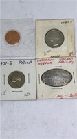 Proof coins, uncirc penny, Niagara Falls museum
