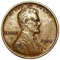 1913 Lincoln Wheat Penny ABOUT UNCIRCULATED