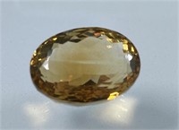 Certified 10.25 Cts Natural Oval Cut Citrine