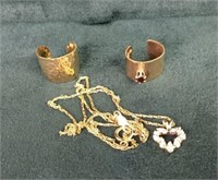 Lot of 3 Ear Cuffs and Necklace