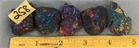 Lot of 3 pieces of peacock copper ore     (a 22)