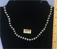 18" strand of black, irredescent freshwater pearls