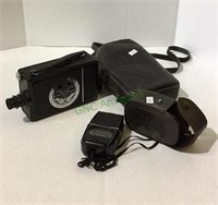 Vintage camera and light values monitor camera is