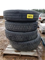 (5) 11R24.5 Virgin Rubber Tires