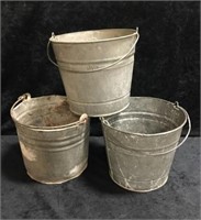 3 Metal Buckets