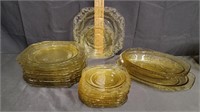 Federal Madrid Amber Depression Glass Dishes