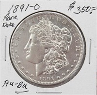 1891-O Morgan Silver Dollar Coin AU-BU RARE DATE