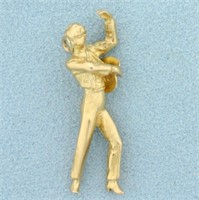 Flamenco Dancer Pendant in 14K Yellow Gold