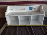 21 inch white cubby shelf