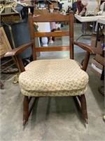 Vintage Wooden Chair W/ Cushion 25" W x 33" H