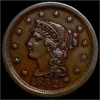 1852 Braided Hair Large Cent NEARLY UNCIRCULATED