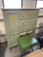 56" TALL SUPER CUTE LIGHT GREEN PAINTED WOODEN