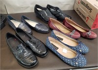 5 Pairs Ladies Sz 9 Shoes. Clarks, Trotters, Soft