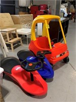 LITTLE TYKES COZY COUPE, PAIR OF KIDS PLASTIC