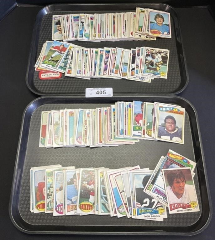 2 Trays 1970s Topps Football Cards.