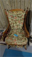 Vintage Wood Rocking Chair w/ Cushions