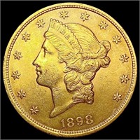 1898 $20 Gold Double Eagle CHOICE AU