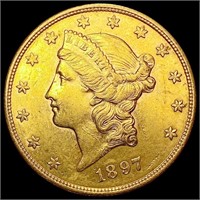 1897-S $20 Gold Double Eagle CHOICE AU