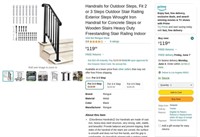 B2934  Outdoor Handrails for 2-3 Steps, Wrought Ir