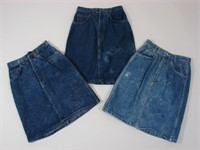 Lot Of 3 Vintage Denim Skirts