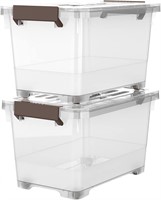 17 Quart Clear Plastic Storage Latch Box/Bin  2-Pa