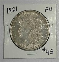 1921  Morgan Dollar   AU