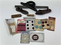 Buttons, Folding Ruler, Needles, Combin Square