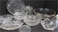 LARGE ASSORTMENT OF CLEAR GLASS PIECES