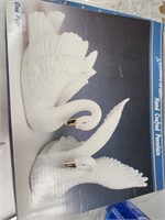 Vintage Porcelain Swans NIB