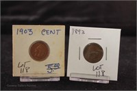 (2) Indian Cents: