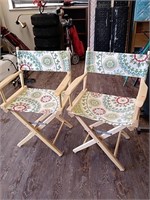 2 wood folding directors chair