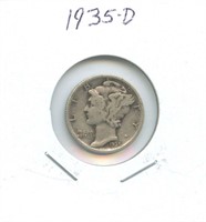 1935-D Mercury Silver Dime