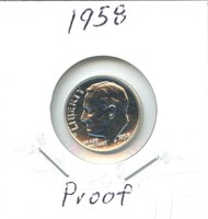 1958 Proof Silver Roosevelt Dime