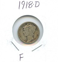 1918-D Mercury Silver Dime