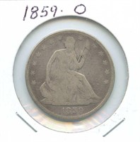 1859-O Seated Liberty Silver Half Dollar