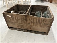 Vintage Wooden Pop Bottle Crate w/ Contents