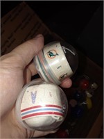 case of collectible nfl mini helmets