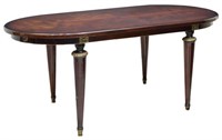 LOUIS XVI STYLE MAHOGANY DINING TABLE W/LEAVES