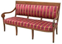 LOUIS PHILIPPE WALNUT UPHOLSTERED SOFA, 19TH C.