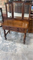 Mahogany Triple Mirror Vanity