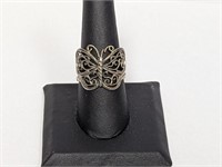 .925 Sterling Butterfly Ring Sz 9