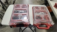 2 MILWAUKEE PACK OUTS W/ MISC. BITS AND SCREWS
