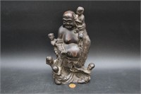 Chinese Carved Wood Laughing Buddha