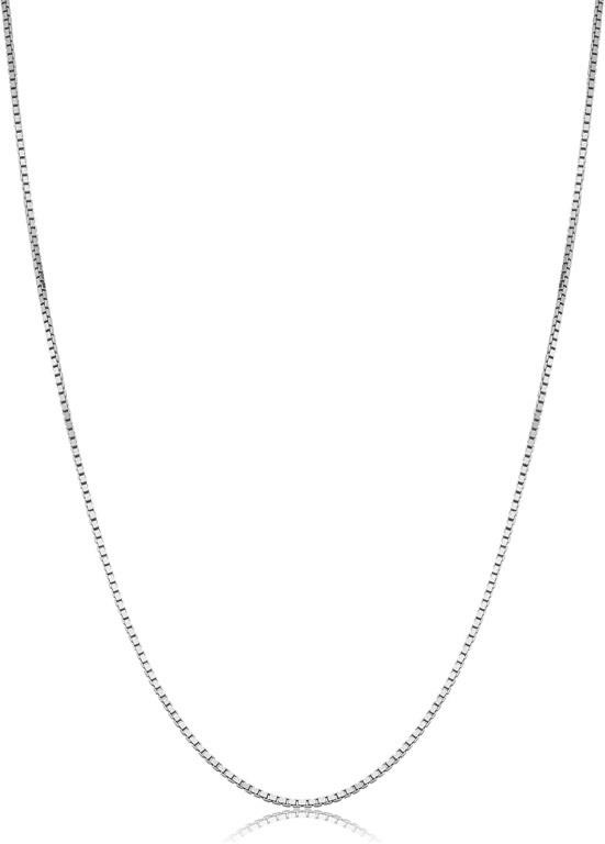 14k Solid White Gold Box Chain 18 inch