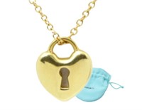 18K Gold Tiffany & Co. Heart Padlock Necklace