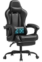 High Back Massage Gaming Chair with Footrest